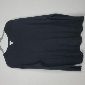 J Jill Sweater Crewneck Long Sleeve Solid Black Staple Career Fitted Womens L